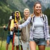 friends hiking with backpack