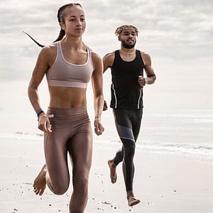 young-male and female runners