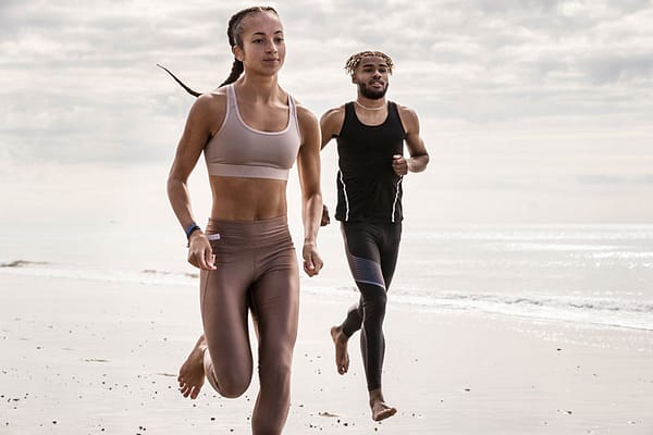 young-male and female runners